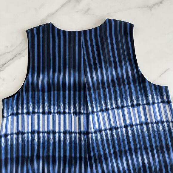 Vince Tie Dye Double Layer Silk Shift Dress Size XL preppy chic career Designer - Picture 7 of 9